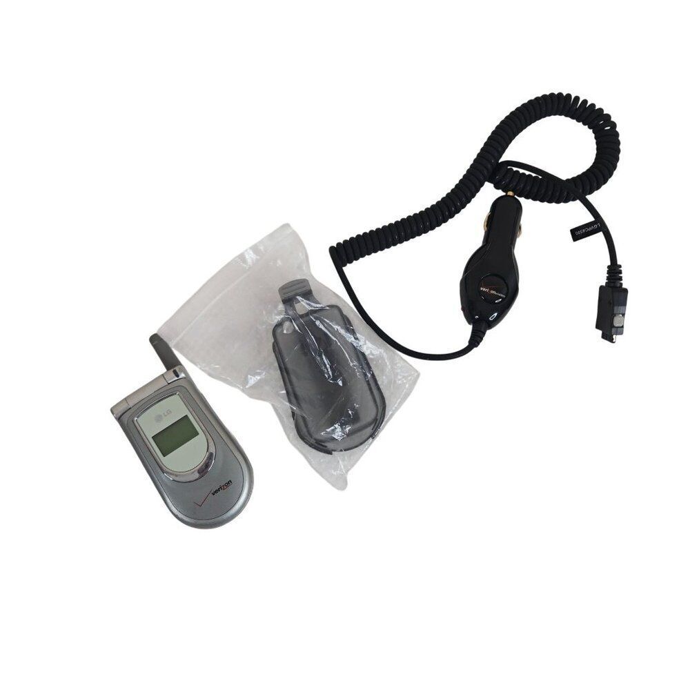 LG VX4500 Flip Phone Verizon Wireless W/ Belt Clip Car Charger Silver